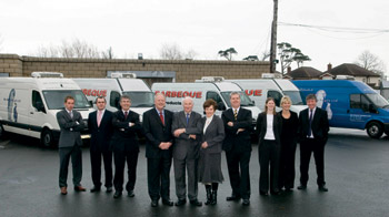 McNally Foods chairman Joe McNally and wife Marie, with Patrick O’Loughlin (Barbeque Products), Colin Halion (managing director McNally Foods), with their management team and advisors