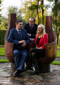 Niall Quinn, MBE, ADM Londis Plc CEO Stephen O’Riordan and MC Miriam O’Callaghan at the Londis National Retailer Conference 2012