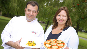 Chef Marco Roccasalvo and Caroline Burton, marketing manager at Dr. Oetker Ireland