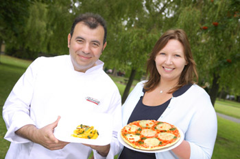 Chef Marco Roccasalvo and Caroline Burton, marketing manager at Dr. Oetker Ireland
