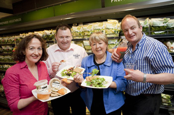 New listings: Deirdre Hilliard of Just Food,  Ivan Maher of Shellfish De La Mer and Catherine Hickey of Posh Nosh all based in Co. Cork, with Paul Walshe of Sunshine Juice, Co. Carlow