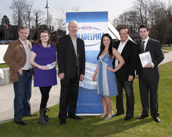 Philly good: Gerry McGuinness (RTE), Sarah Taylor (PHD), John Murray (RTE), Louise Lennox (RTE), Marty  Morrisey (RTE), Karl Tyndall (Kraft Foods Ireland) mark the launch of Philadelphia’s new Philly Heroes campaign