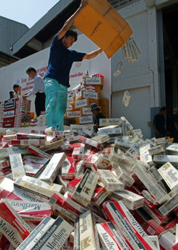 Counterfeit cigarettes look exactly like the real thing