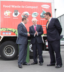 Recycle drive: Gary Brady, managing director of Thorntons Recycling with John Gormley, Minister for the Environment, Heritage and Local Government, and Paul Thornton, director of Thorntons Recycling