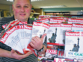 Retailer Joe Tierney also spoke at the meeting with Oireachtas committee. His store has been inundated with unwanted Newsweek magazines thanks to the box out system, at considerable cost and inconvenience