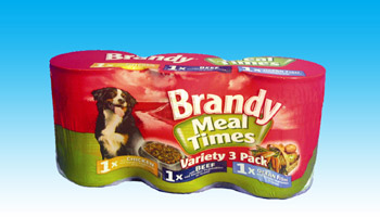 Brandy Meal Times is a new launch for Mackle Pet Foods in 2009. Ideal for the convenience channel, the product is available as a variety three pack, offering three flavours: Chicken, Beef and Ocean Fish, all with garden vegetables in rich gravy, in one handy pack