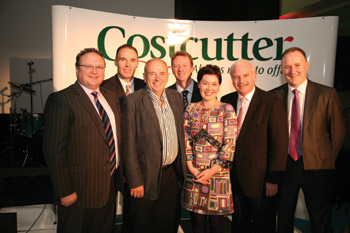 Naill Hartnett and John McAllen (Barry Group), Pat Falvey (motivational speaker, mountaineer), Ray O’Driscoll and Edwina Lucey (Barry Group), Marty Whelan and Jim Barry, managing director, Barry Group