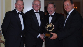 Pictured receiving the award from Minster John Gormley is John Curran environmental director, Musgrave, Chris Martin CEO Musgrave and Sean Quish MD Quish’s Supervalu