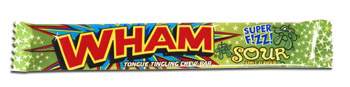 The original Wham offering is a raspberry flavour chew bar with sugar crystals