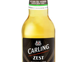 Limited edition Carling Zest is a 2.8% ABV beer with a light citrus flavour