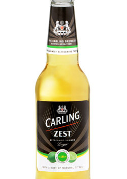 Limited edition Carling Zest is a 2.8% ABV beer with a light citrus flavour