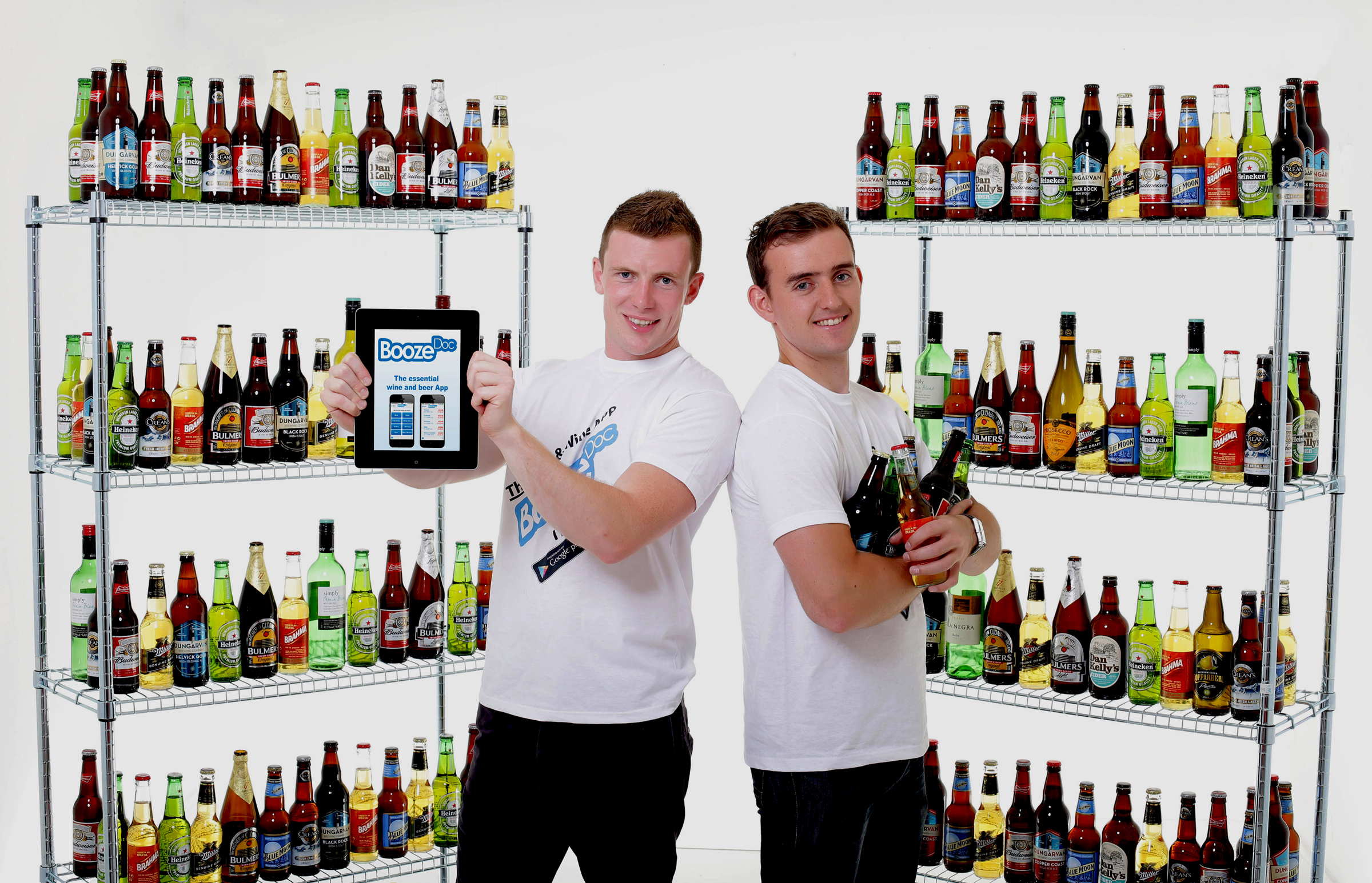 David Keenaghan and Mike Morrissey, founders of MyDealDoc first published BoozeDoc, a new free app that allows the user to see what alcohol special offers are available in their local stores