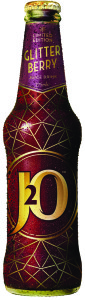 The J20 Glitter Berry Winter Ltd Edition is a glittery blend of Grape, Cherry & Spice with real edible sparkles