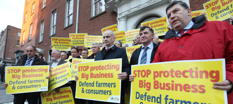 The IFA Executive Council protesting outside the offices of the Competition and Consumer Protection Commission in Dublin