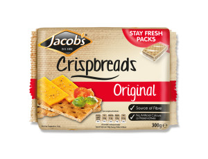 Jacob’s Crispbreads are available in two flavours; Original and Sesame