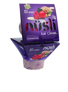 Nüsli is available in three different varieties; Nüsli with Blueberries, Apple and Blackberries, and Multiberries