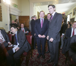 An Taoiseach and leader of the Fine Gael Party Enda Kenny  and Minister Simon Harris 