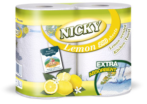 Nicky Lemon is a decorated kitchen towel with a lemon scented core