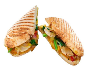 Pre-Filled Panini with chicken, curry sauce and wok vegetables from Complete Cuisine