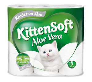 Kittensoft Aloe Vera is a three ply toilet tissue enriched with balm