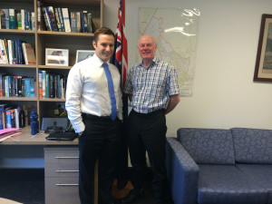 Joe Sweeney with Alex Hawk, Australian MP