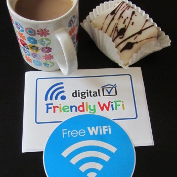 The “Friendly WiFi” symbol which is awarded by Friendly WiFi Ireland, the accreditation body that promotes safe public WiFi for young people