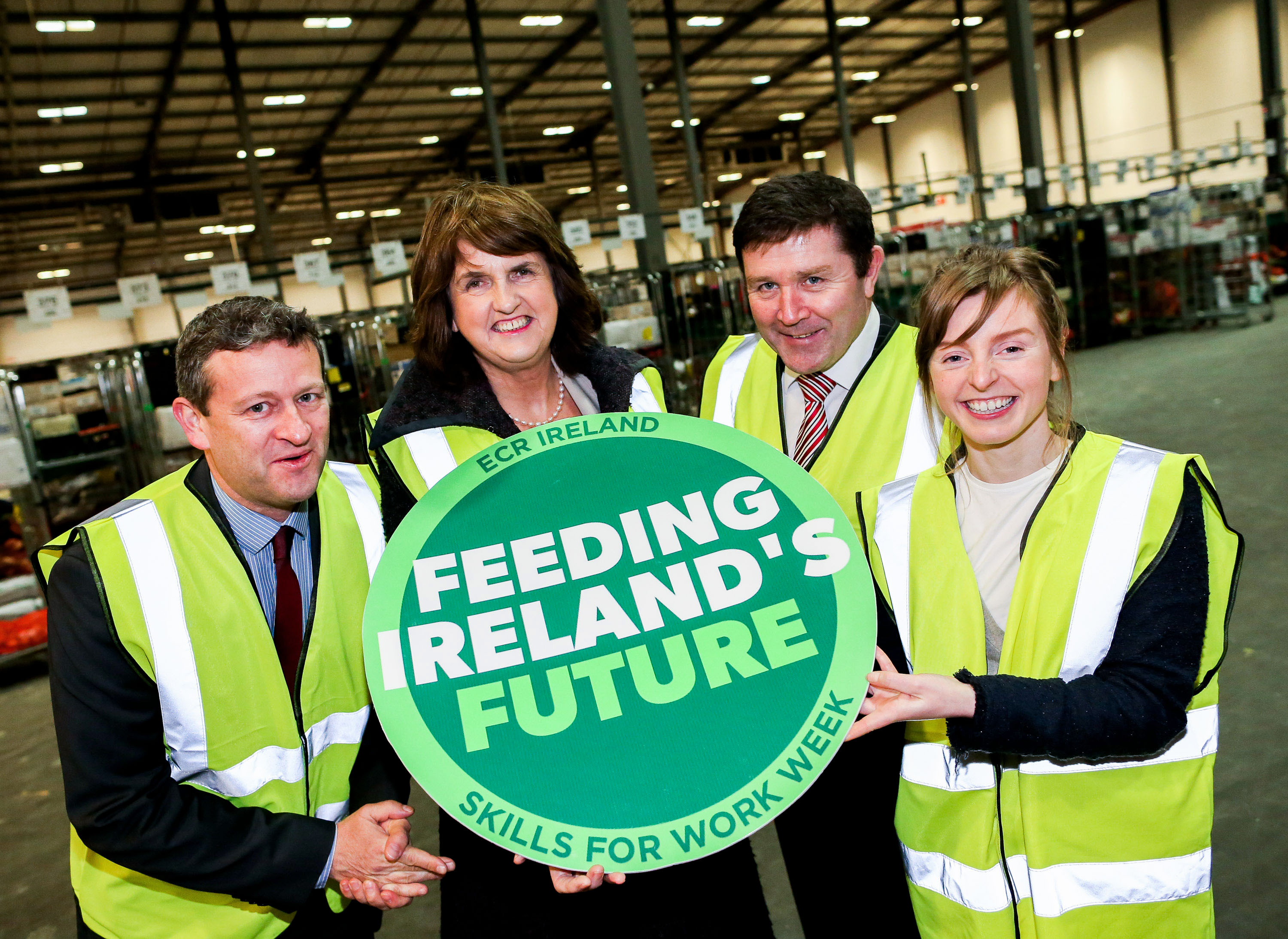 Declan Carolan, general manager ECR Ireland, Tánaiste and Minister for Social Protection Joan Burton, Adrian Grey, Musgrave Group HR director and Una Biggane, Trading Graduate with Musgrave