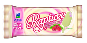 Rapture White is a vanilla ice cream cone with raspberry sauce coated in luxurious Belgian white chocolate