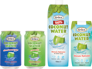 Grace Coconut Water is a refreshing thirst quencher