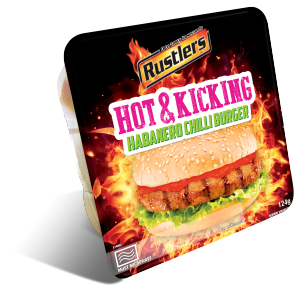 The limited edition Rustlers Hot and Kicking range includes the Chipotle BBQ Hotdog and Habanero Chilli Burger