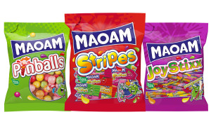 Maoam’s top three lines Pinballs, Stripes and Joystixx are now available throughout Ireland in their new look packaging