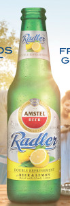 Amstel Radler is a refreshing blend of 40% Amstel beer and 60% cloudy lemon