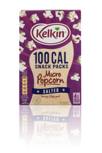 Kelkin’s 100 calorie snack pack allows consumers to enjoy Kelkin popcorn while controlling their calorie intake