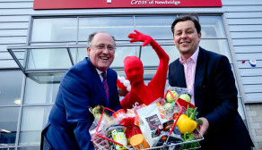 SuperValu MD Martin Kelleher and owner Andrew Cross celebrate the new opening