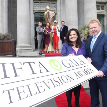 Awards season: TV3's Martin King, UTV's Alison Comyn, Miriam O'Callaghan, Tristan Rosenstock of TG4, Aine Moriarty of IFTA and Gary Desmond, CEO of Gala
