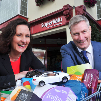 Edel Russell. Innovation, Consumer & IT Director SuperValu celebrates with Aidan Connaughton, Consumer Lines Manager, EMEA, South Zone, AIG