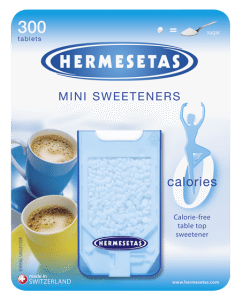 Hermesetas Mini Sweeteners are perfect to be carried in pocket or purse