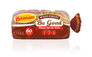 Brennans Be Good Wholemeal is a premium quality, great tasting, high in fibre, low calorie bread