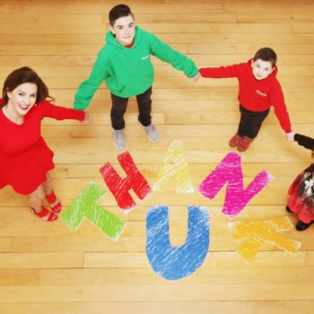 Mairead Ronan of Today FM and face of Ireland’s Fittest Family, joined Barretstown campers, brothers Liam 6yrs and Dylan Brookes 13yrs from Ashbourne and Ava Monaghan 6yrs from Dunboyne as they celebrate a 1 million euro milestone raised by retailer Lidl Ireland for their dedicated charity, Barretstown (Photo: Leon Farrell/Photocall Ireland)