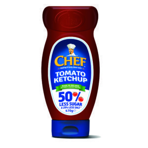 Chef's new reduced sugar and salt Tomato Ketchup doesn't compromise on taste