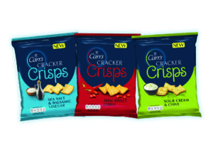 Carr’s Cracker Crisps come in three flavours; Sea Salt & Balsamic Vinegar, Thai Sweet Chilli and Sour Cream & Chive 