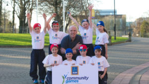 Paul O'Connell along with Community Games kids he and Aldi aim to help out