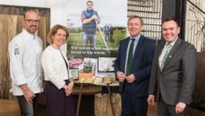 Pictured l-r Michelin star chef, Claudio Urru, Tara McCarthy, Bord Bia's CEO, Minister for Agriculture Michael Creed and Donal Denvir, Bord Bia
