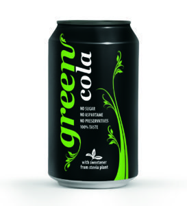 Green Cola has no sugar, no aspartame and no phosphoric acid, and is sweetened with Stevia