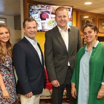 Indy Power (left) with John Healy, Chef Mark McCarthy and food stylist Jette Virdi