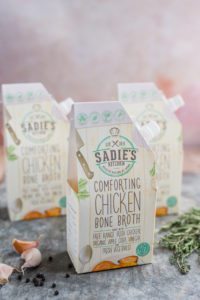 Sadie’s Kitchen Comforting Bone Broth can be consumed alone as a delicious hot drink, or used in a variety of recipes