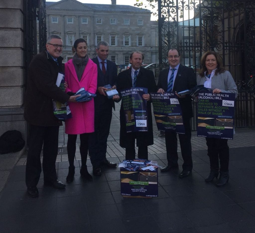 Vincent Jennings of the CSNA presents a petition of 80,000 signatures to the Dáil amid the Alcohol Bill debate