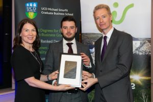 Emer Gilvarry, chair, Business Journalist Awards Judging Panel and chairperson, Mason Hayes & Curran, Peter O'Dwyer, Irish Edition of The Times, professor Mike O’Neill, associate dean and director - UCD Smurfit School
