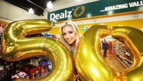 Rosanna Davison celebrating Dealz' 50th store opening in 2015