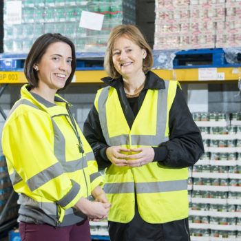 Eimear Delahunty, Food Cloud Hubs and Ireland South MEP Deirdre Clune tour the EU-funded FEAD Programme warehouse in Cork's Little Island